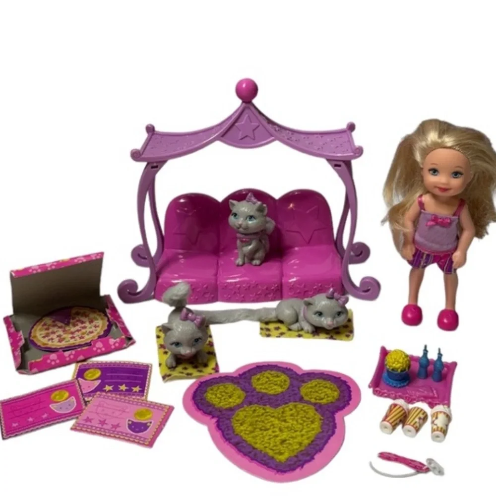 Barbie Kitty Sleepover Luv Me 3 Kittens Vintage Toys Miniatures Doll Accessories